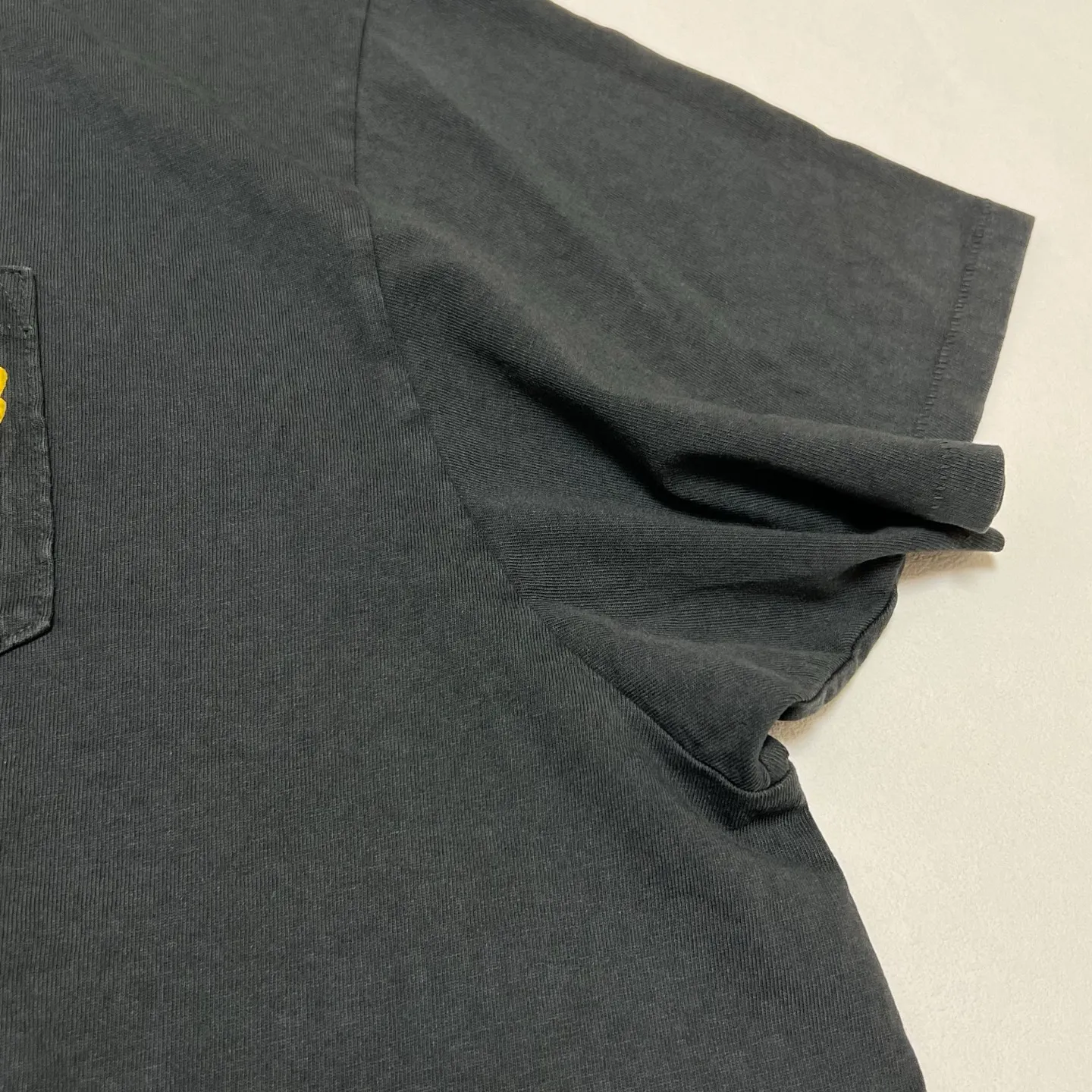 GALLERY DEPT. FLYING BRAIN POCKET TEE/WASHED BLACK Flying Brain Pocket TEE Washed Black S-XL Cylindrical Side Seam Seamless Genuine Fabric Heavy Industry Heavy Washing Garment Dyeing Bones with a Distinctive Old Feel Original American Loose Fit God Tailoring Original Same Main Mark/Washing Mark/Origin Mark